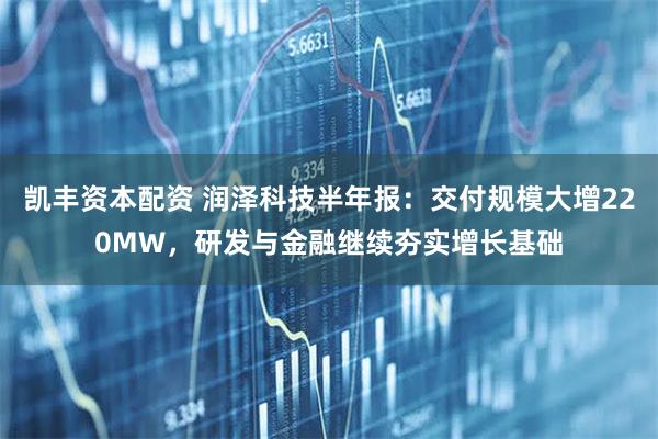 凯丰资本配资 润泽科技半年报：交付规模大增220MW，研发与金融继续夯实增长基础